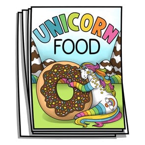 Unicorn Food Coloring Pages