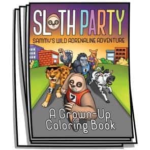 Sloth Party Coloring Pages