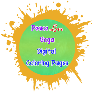 Peace Love Yoga Digital Coloring Pages