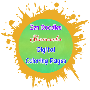 Zen Doodles Shamrocks Digital Coloring Pages