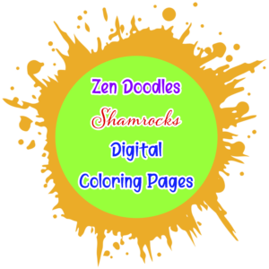 Zen Doodles Shamrocks Digital Coloring Pages